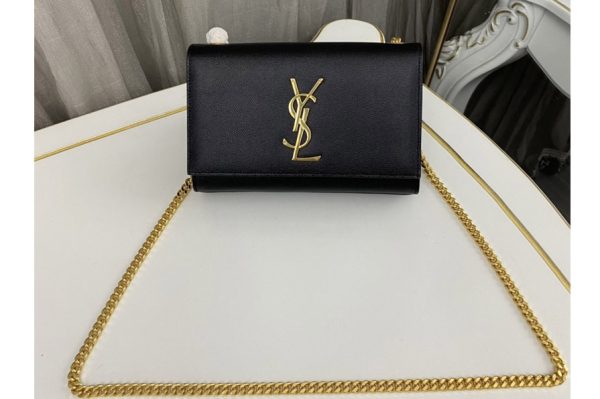 Replica Saint Laurent 469390 YSL Kate Small Bags In Black Grain De Poudre Embossed Leather