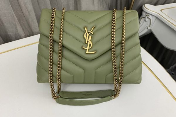 Replica Saint Laurent 494699 YSL LOULOU SMALL BAG in Green Leather