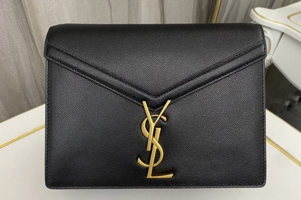 Replica Saint Laurent 532750 YSL CASSANDRA MEDIUM CHAIN Bag In Black GRAIN DE POUDRE EMBOSSED LEATHER