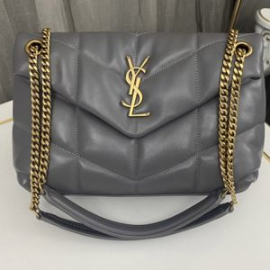 Replica Saint Laurent 577476 YSL LOULOU PUFFER SMALL BAG IN Gray QUILTED LAMBSKIN