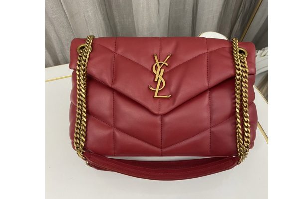 Replica Saint Laurent 577476 YSL LOULOU PUFFER SMALL BAG IN Red QUILTED LAMBSKIN