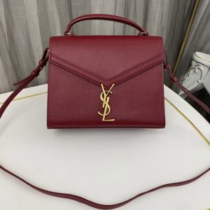 Replica Saint Laurent 623931 YSL CASSANDRA MEDIUM TOP HANDLE BAG IN Red GRAIN DE POUDRE EMBOSSED LEATHER