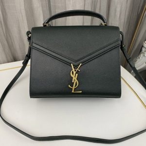 Replica Saint Laurent 623931 YSL CASSANDRA MEDIUM TOP HANDLE BAG IN Dark Green GRAIN DE POUDRE EMBOSSED LEATHER