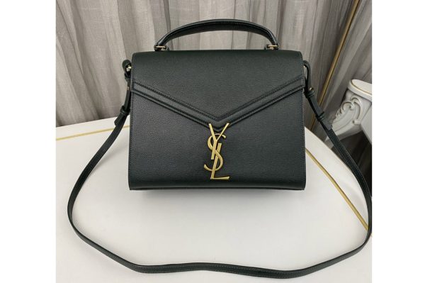 Replica Saint Laurent 623931 YSL CASSANDRA MEDIUM TOP HANDLE BAG IN Dark Green GRAIN DE POUDRE EMBOSSED LEATHER