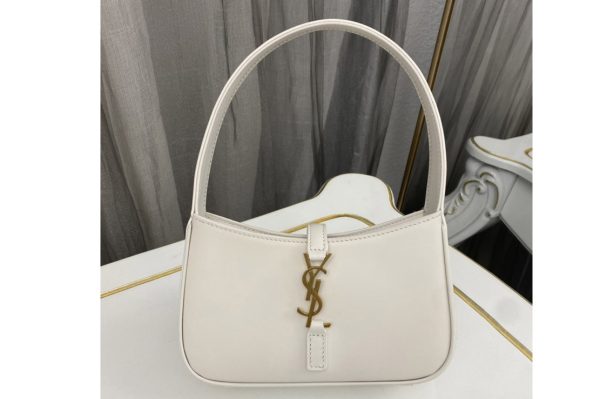 Replica Saint Laurent 710318 YSL LE 5 À 7 MINI IN SATIN Bag in White Leather