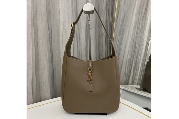 Replica Saint Laurent 713938 SMALL LE 5 A 7 SUPPLE SHOULDER BAG in Khaki Leather