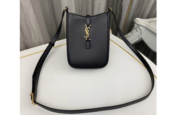 Replica Saint Laurent 735214 LE 5 À 7 MINI VERTICAL bag IN Black VEGETABLE-TANNED LEATHER