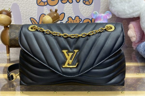 Replica Louis Vuitton M21615 LV New Wave Chain Bag GM in Black Quilted calf leather