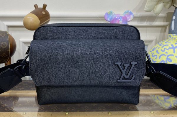 Replica Louis Vuitton M22482 LV Fastline Messenger bag in Black Cowhide leather